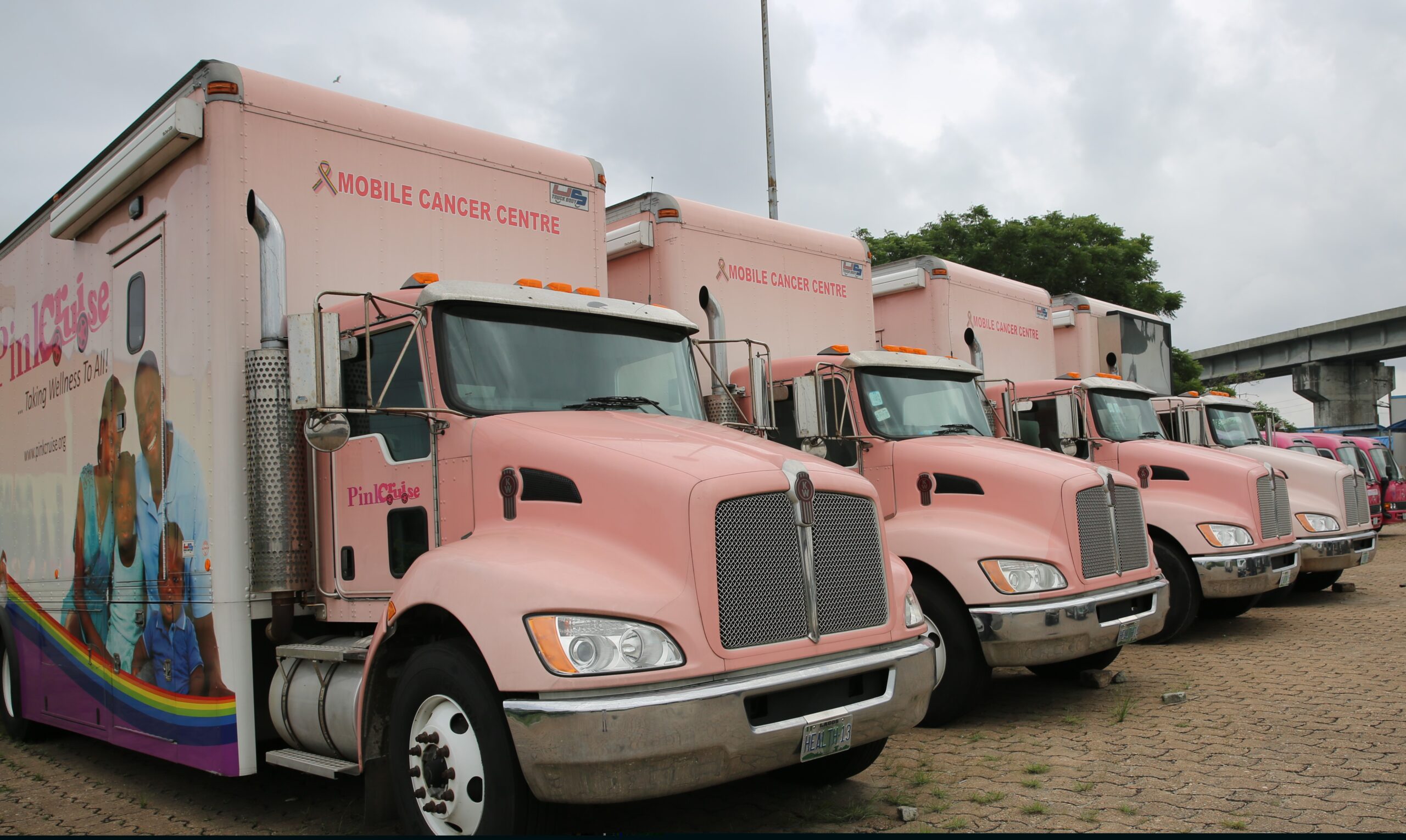 The PinkCruise mobile health unit deployed at a community outreach site by mass medical mission